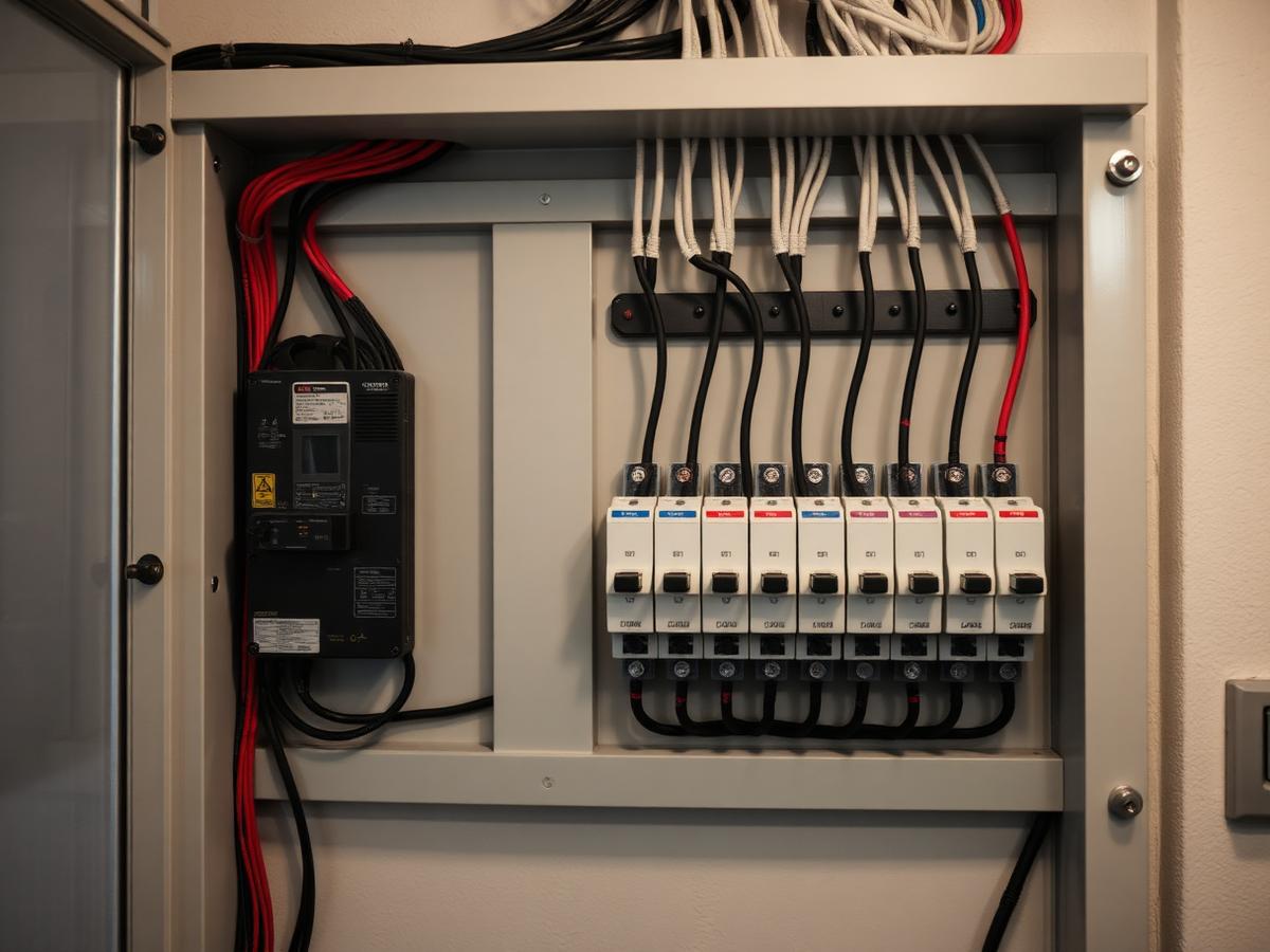 Nyinstallerad elcentral med märkta säkringar